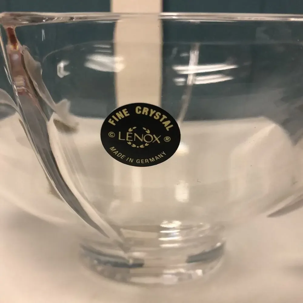 Lenox fine Crystal Dolphin bowl 080678 made in Germany large 9.25